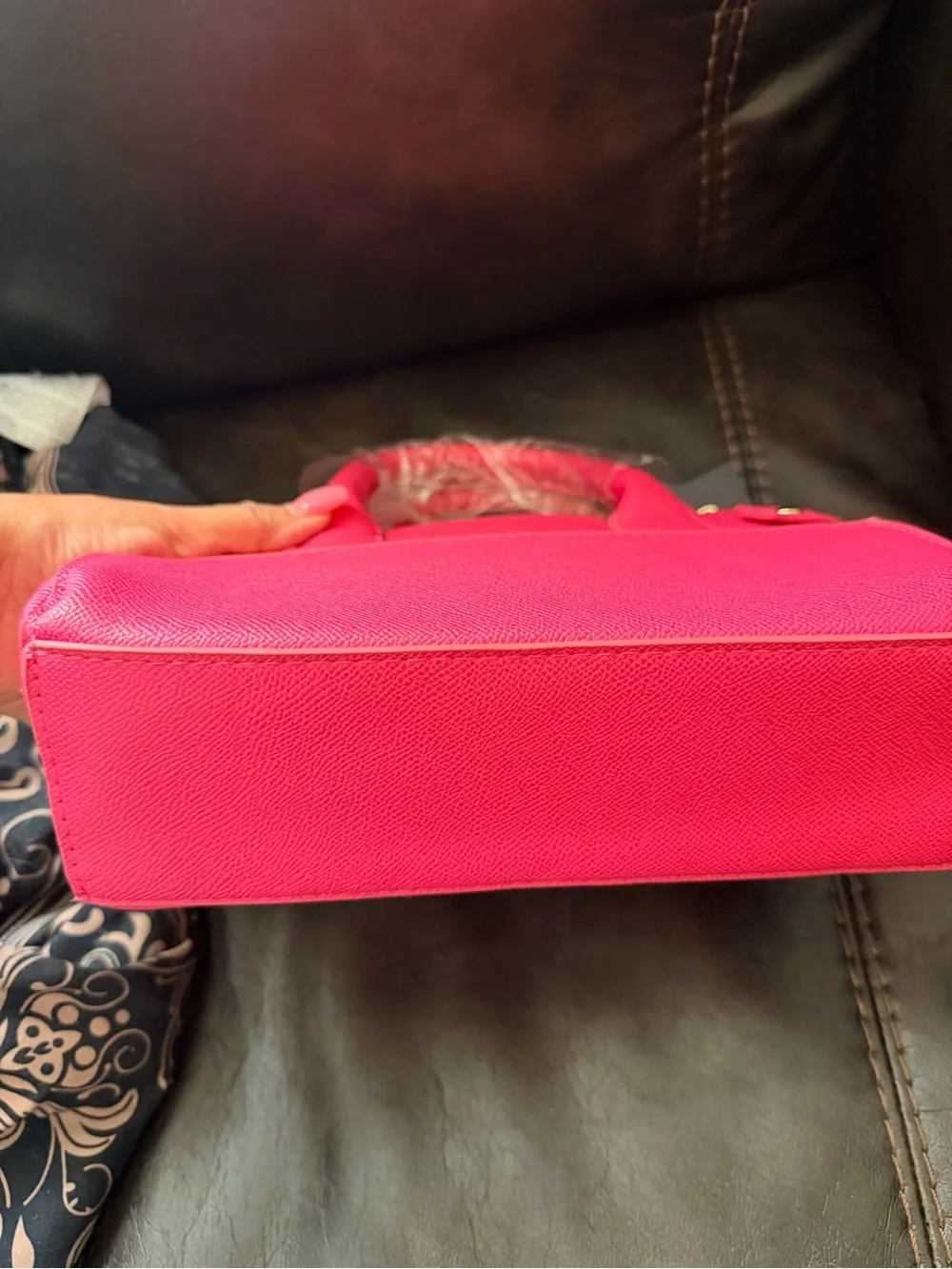 bebe Hot Pink Satchel with Gold Hardware